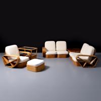 Rattan Sectional Sofa, Arm Chair, Ottoman & 2 Tables, Manner of Paul Frankl - Sold for $2,048 on 10-11-2026 (Lot 771).jpg